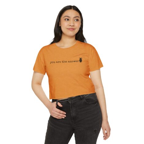 You Are The Answer Crop Top - Minimalist Inspirational Women's Festival Tee
